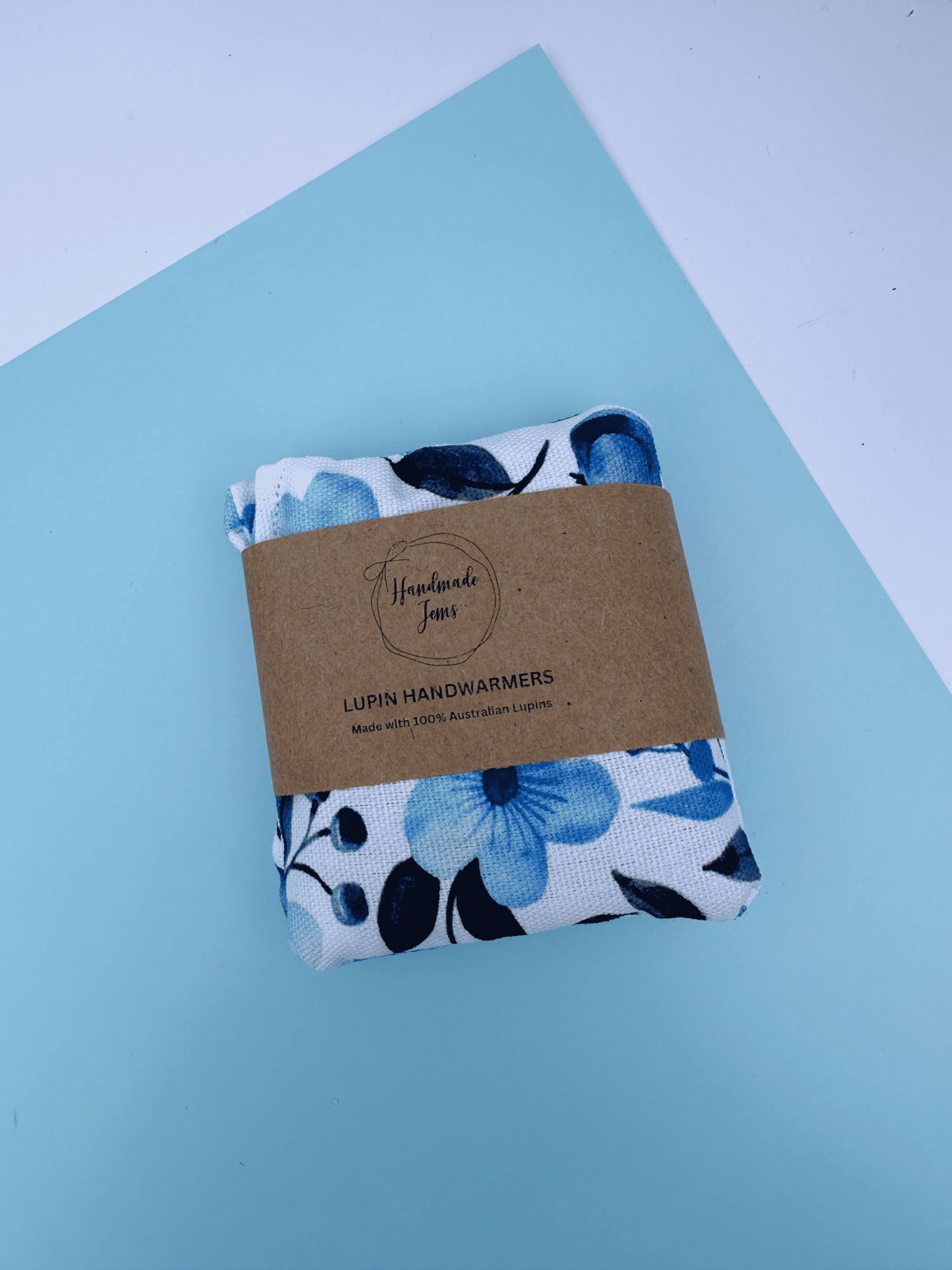 Handmade Jems - Wholesale Hand warmer - Blue Floral Lupin Handwarmers (2-Pack)