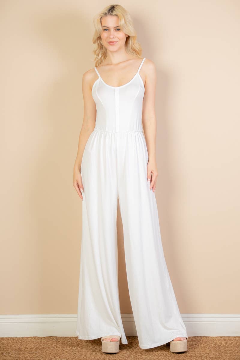 CAPELLA APPAREL - Wholesale Jumpsuit - Women's - Button Front Wide Leg Jumpsuit18