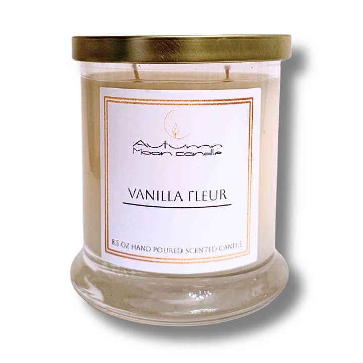 Vanilla Fleur 8.5oz Candle for wholesale by Autumn Moon Candle