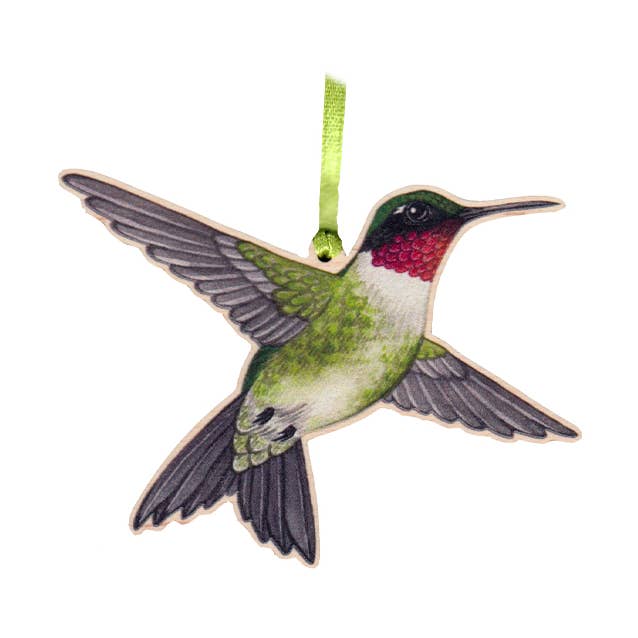 Ruby-throated Hummingbird Keepsake Holiday Ornament for wholesale by Kate Dolamore Art