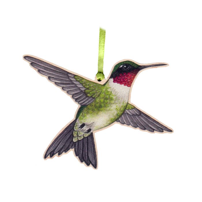 Ruby-throated Hummingbird Keepsake Holiday Ornament for wholesale by Kate Dolamore Art