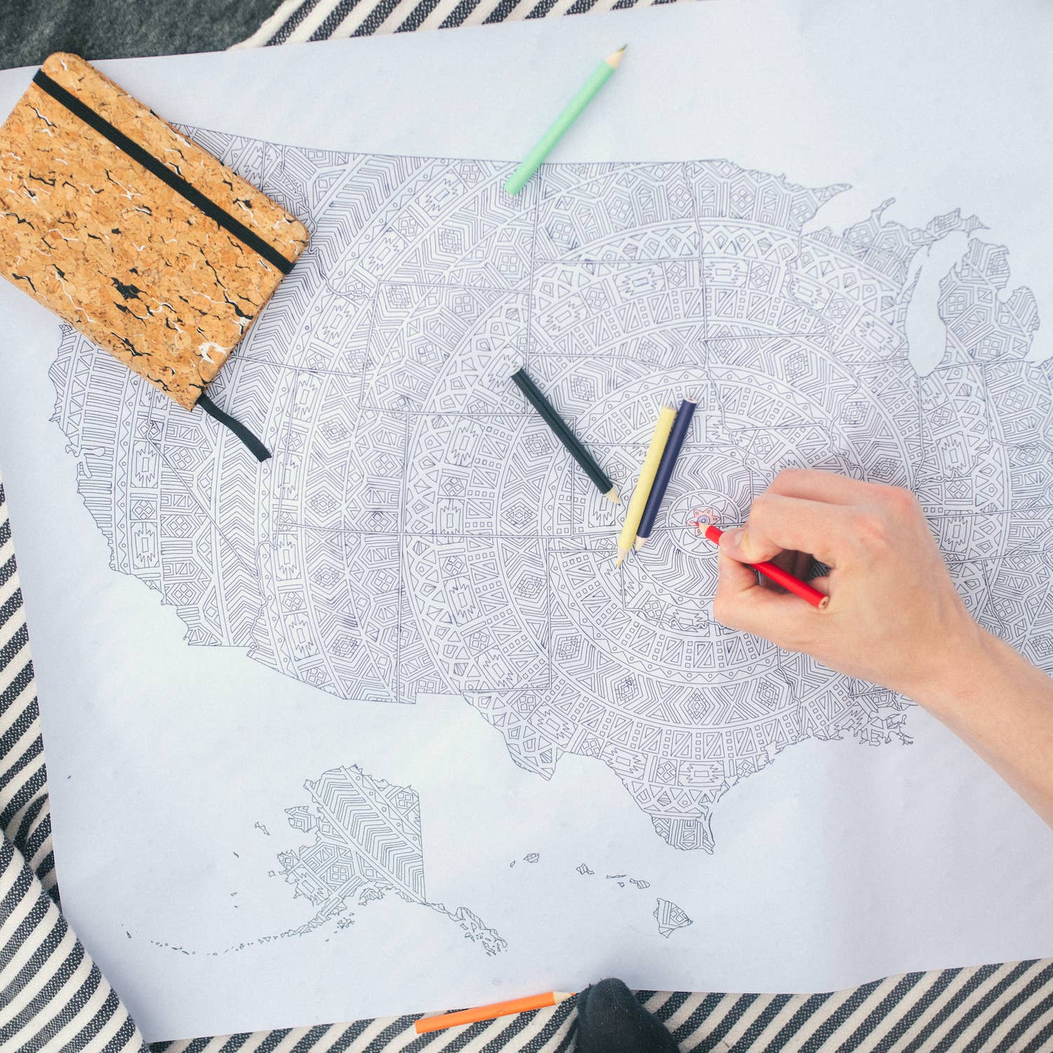 Anna Grunduls Design - Wholesale Coloring Book - Adult - Mandala United States Coloring Map6