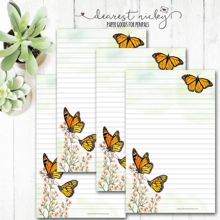 Briefschrijfpapier van Monarch Butterflies voor wholesale door Dearest Nicky / Mouse & Wren