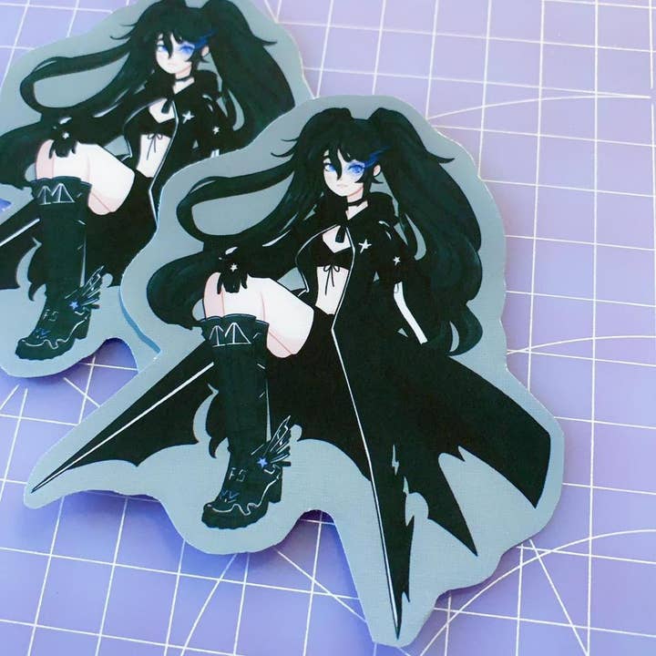 Autocollant Black Rock Shooter Miku Anime Girl pour la vente par Citrine Note