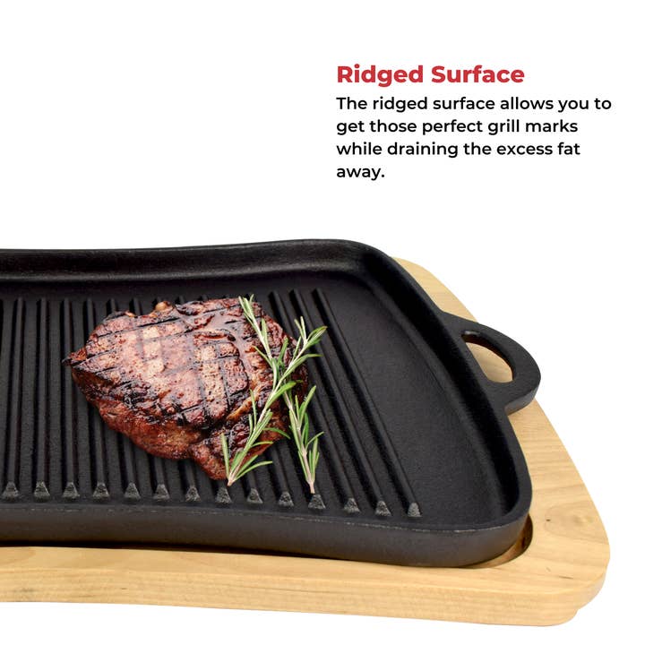 Style Asia - Wholesale Cast iron skillet - Jim Beam Cast Iron Fajita Pan with Wooden Trivet9