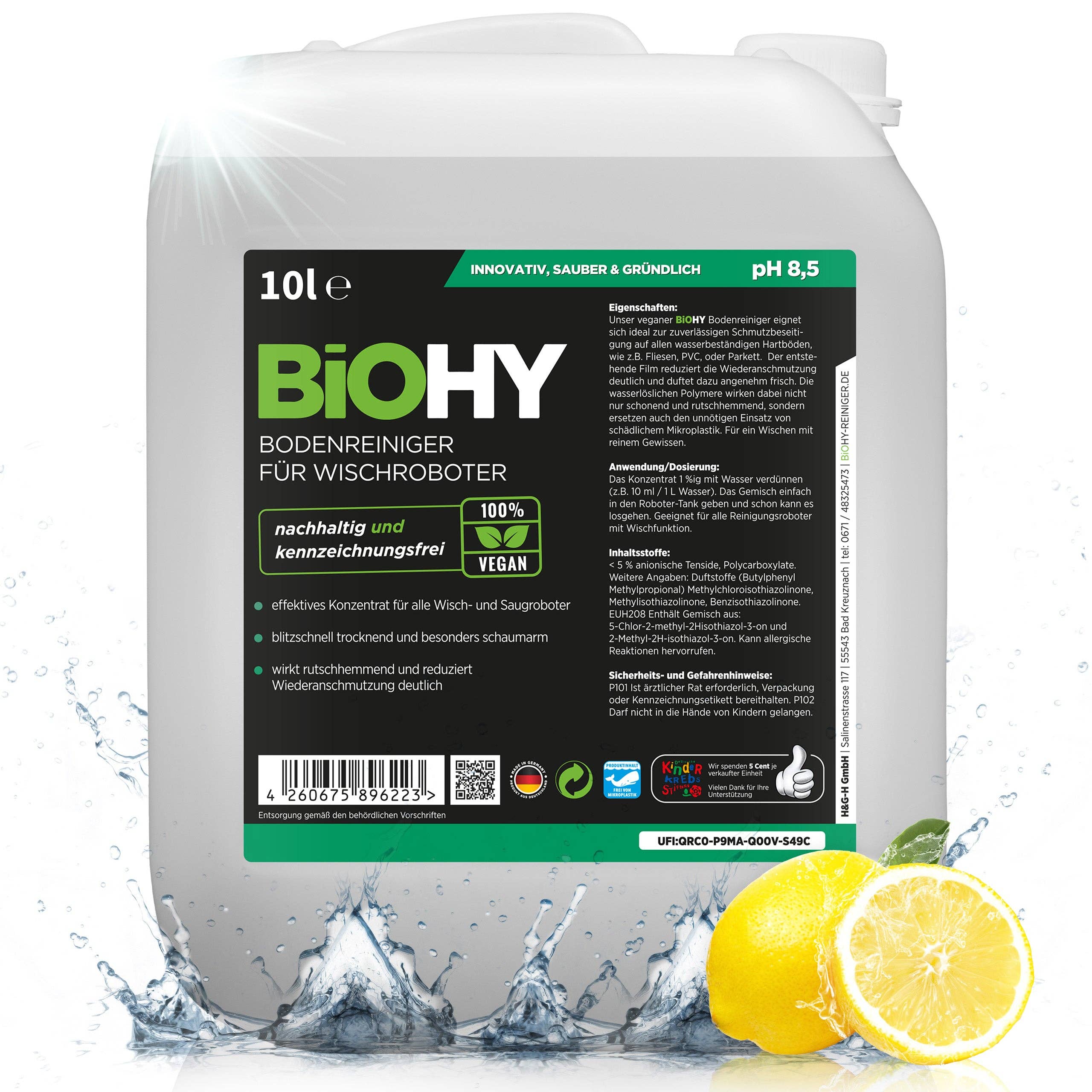 BiOHY - Wholesale Proteïne/superfoodpoeder - BiOHY vloerreiniger voor dweilrobots, glansreiniger, vloeronderhoud, bio-concentraat, B2B0
