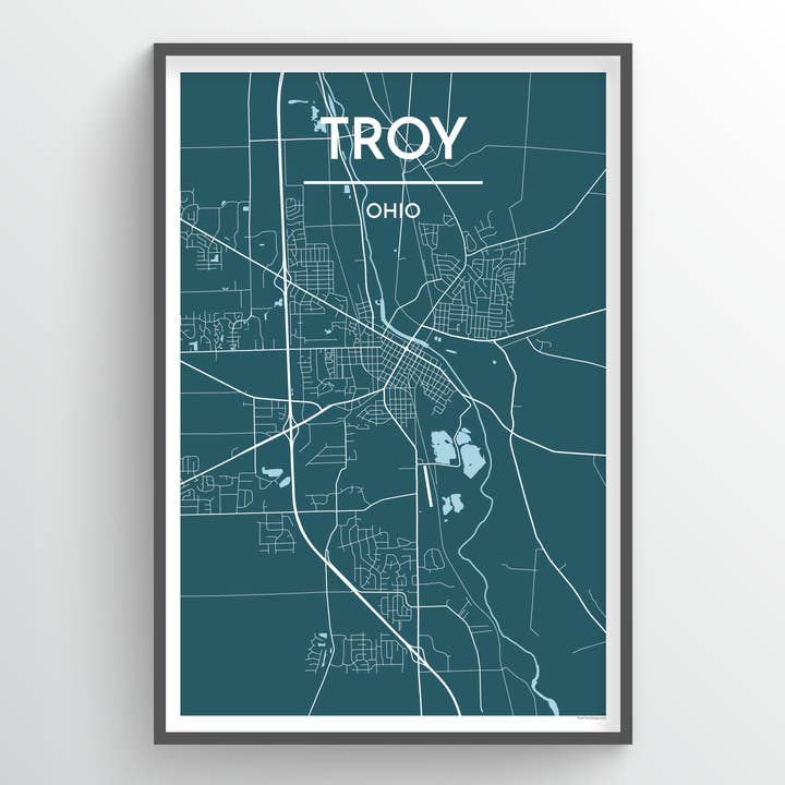 Troy, OH Stadskaart voor wholesale door Point Two Design Group