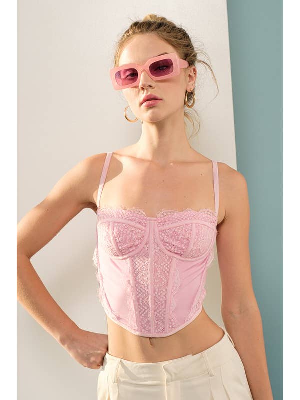 Papermoon - Wholesale Corset - Women's - PT16748 - Lyric Lace Detailed Mesh Corset Top4