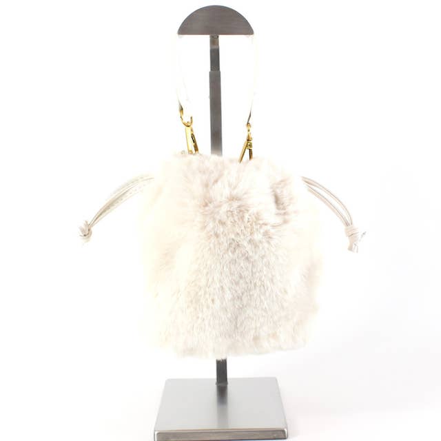 Pretty Persuasions - Wholesale Crossbody bag – Women's - P23091 Faux Fur Drawstring Bucket Crossbody Bag14