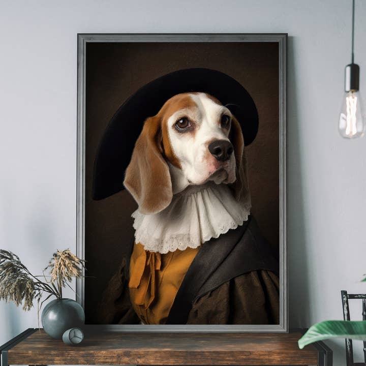 Stampa di ritratto di cane Beagle per la vendita all'ingrosso da parte di Ink & Drop