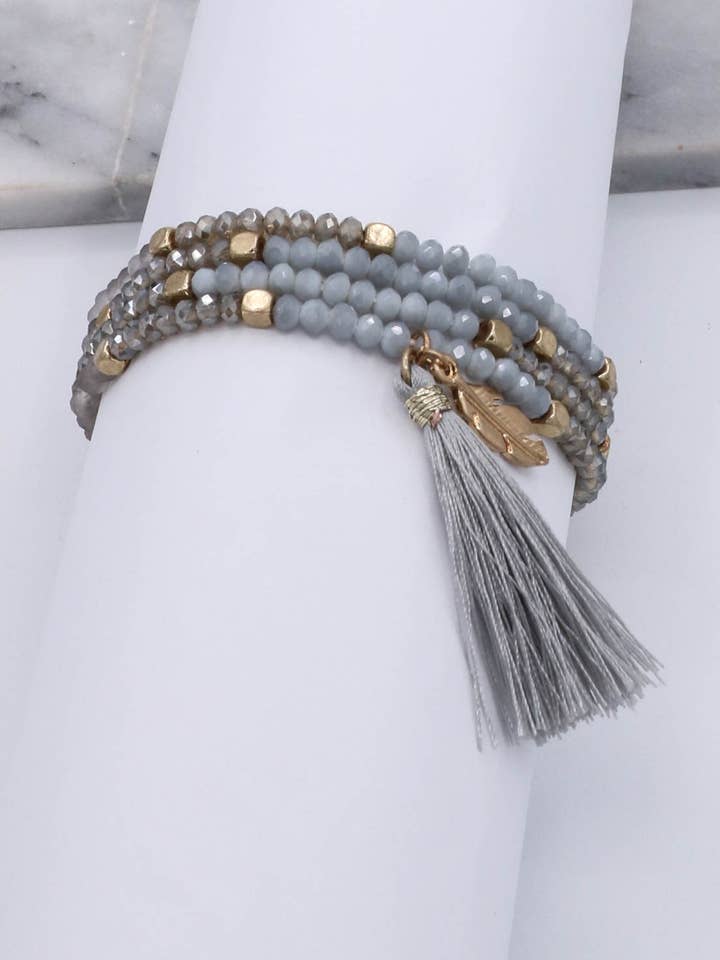 Flerfärgat stretcharmband med bomullssnöre för wholesale av Mint & Shine