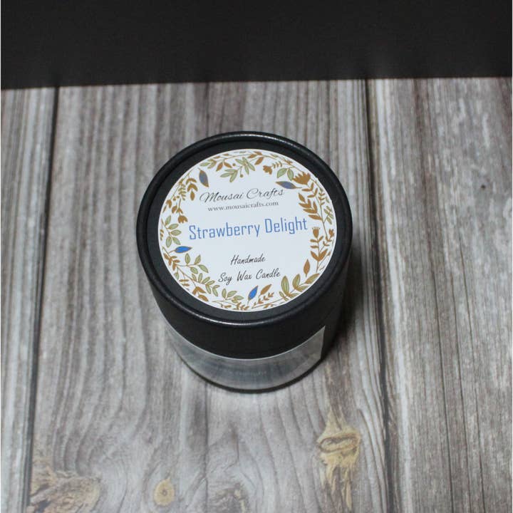 Mousai Crafts - Wholesale Jar/Filled Candle - Strawberry Delight 8.5oz Soy Wax Candle6