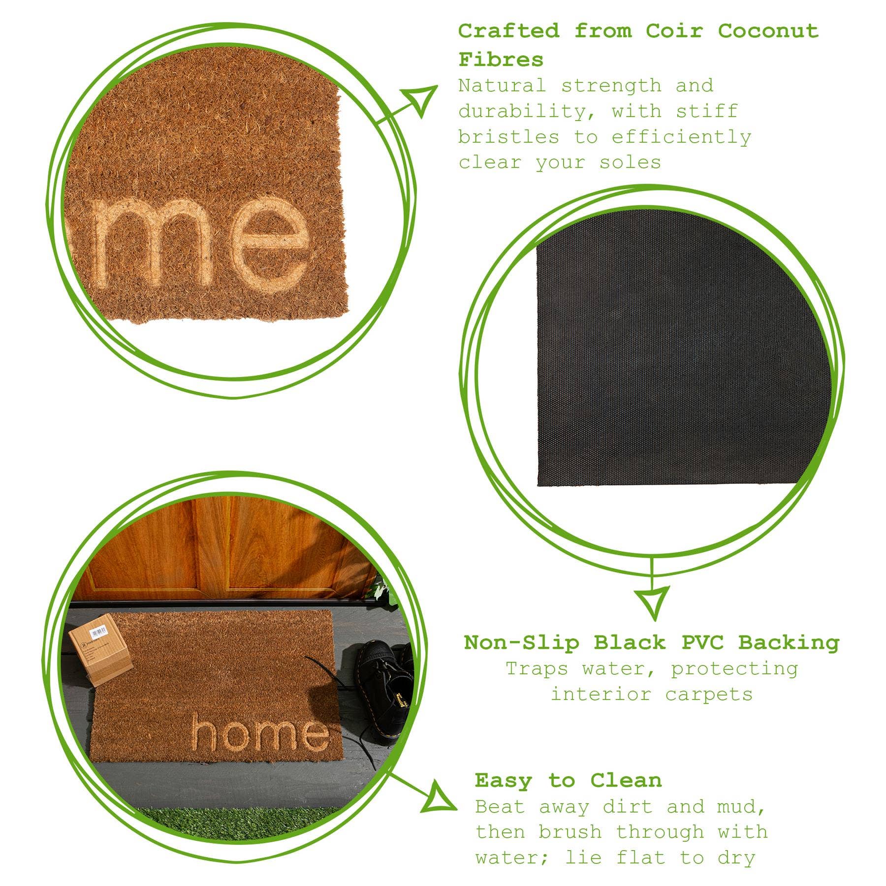 Rinkit Ltd – wholesale Door mat – Nicola Spring Coir Door Mat - 60 x 40cm - Embossed Home2