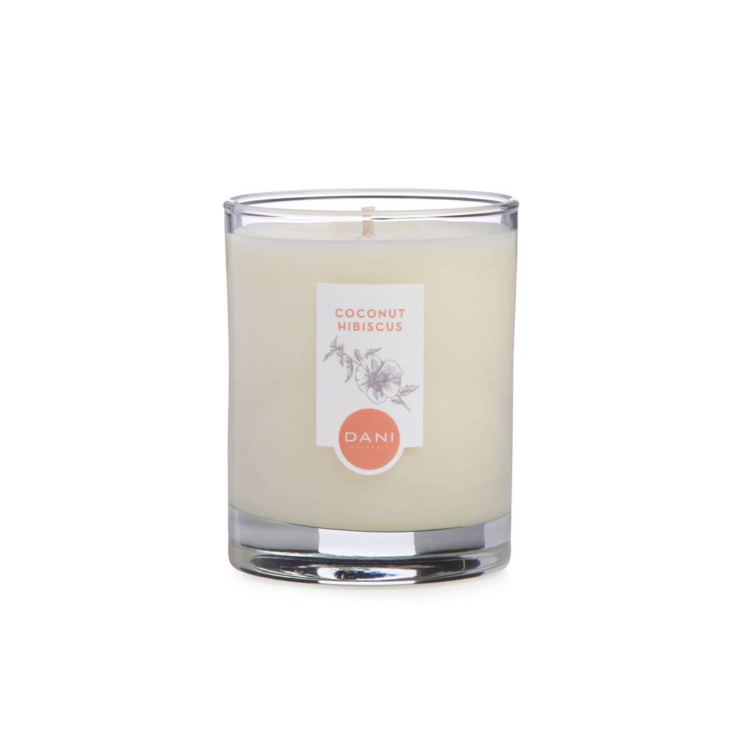 DANI Naturals - Wholesale Jar/Filled Candle - Coconut Hibiscus Glass Candle 7.5oz1