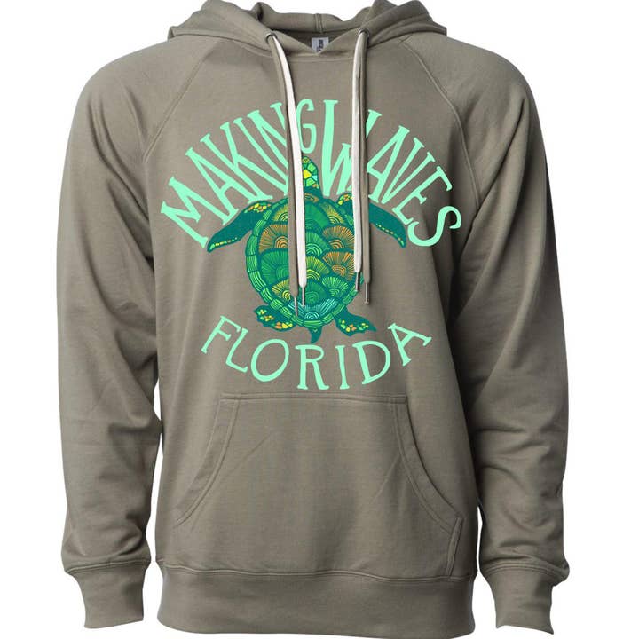 Sea Turtle Florida Raglan Hoodie PSE33604S for wholesale by State Bliss