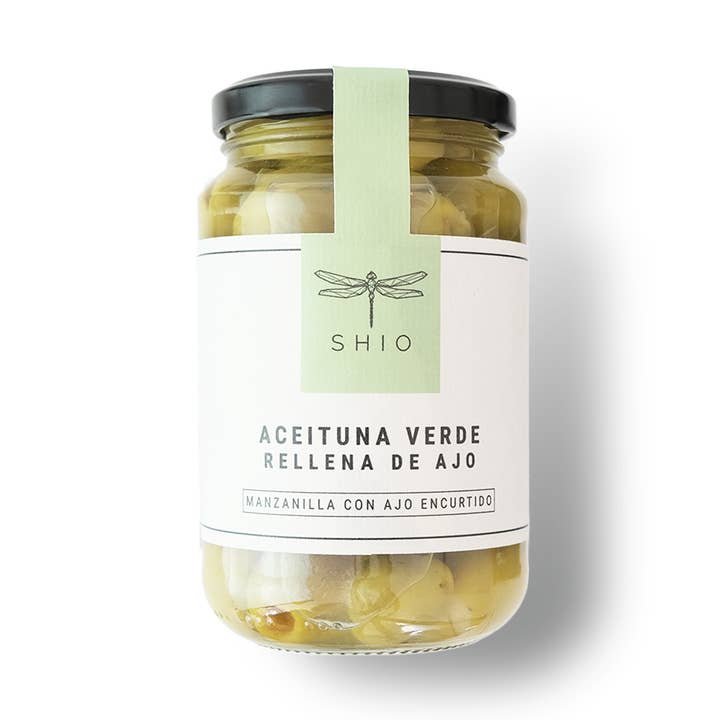 SHIO olives stuffed with garlic for wholesale by Flor de sal