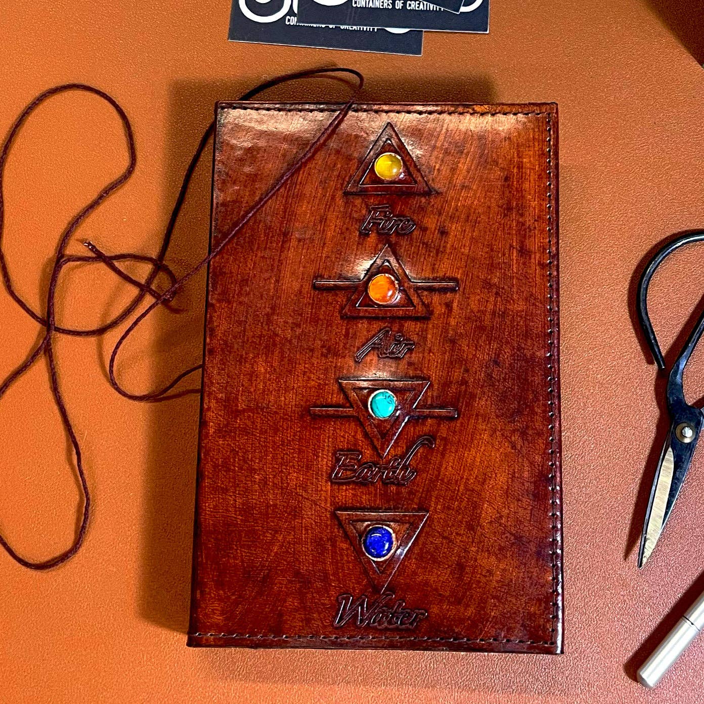 Brown Earth Element Refillable Stone Leather Journal for wholesale on Faire6