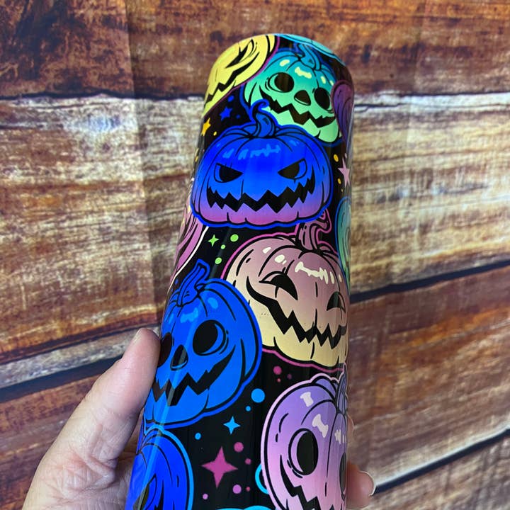 Gobelet mince Big Neon Pumkins 20 oz pour la vente par Dynali Nicole’s