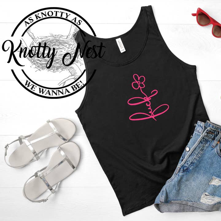 Canotta Fiori Fucsia Neon per la vendita all'ingrosso da parte di Knotty Nest