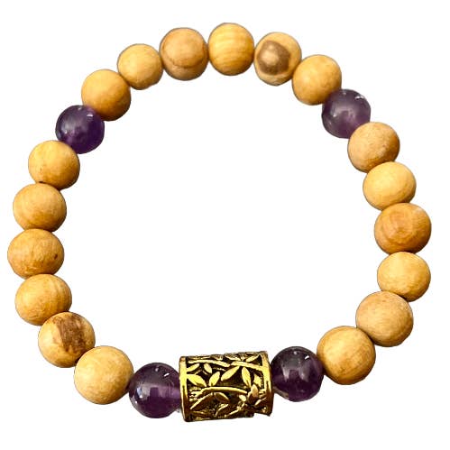Bracciale in ametista e Palo Santo per la vendita all'ingrosso da parte di The Reiki Shop