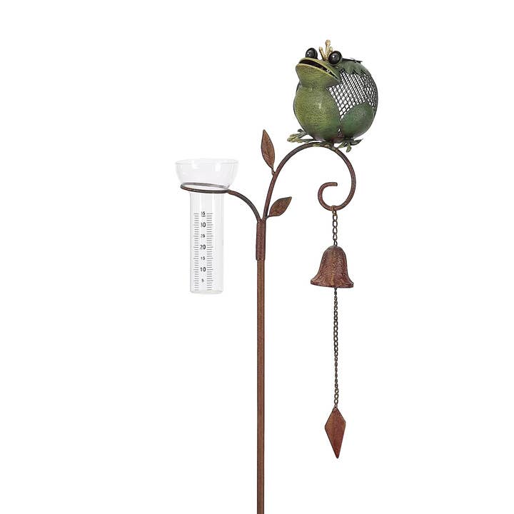 Continental Art Center - Wholesale Garden/Lawn Stake - Solar Rustic Metal Animal Rain Gauge Garden Stakes