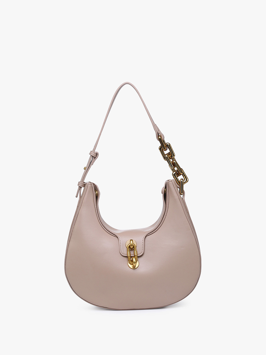 Jen & Co. - Vente Sac porté épaule – femme - Sac à bandoulière demi-lune Dallas à fermeture tournante JN22401