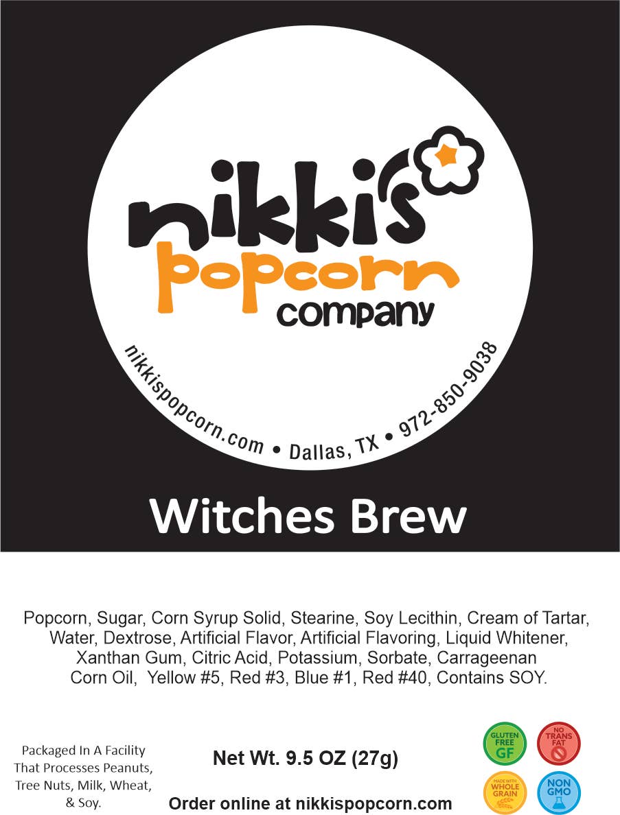 Nikki's Popcorn Company - Wholesale Popcorn - 4 Cup Peg Bag - Halloween Witches Brew Popcorn3