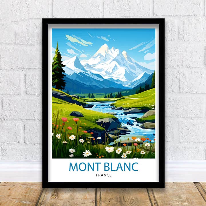 Mont Blanc France Travel Poster Mont Blanc for wholesale by InkNPrintz