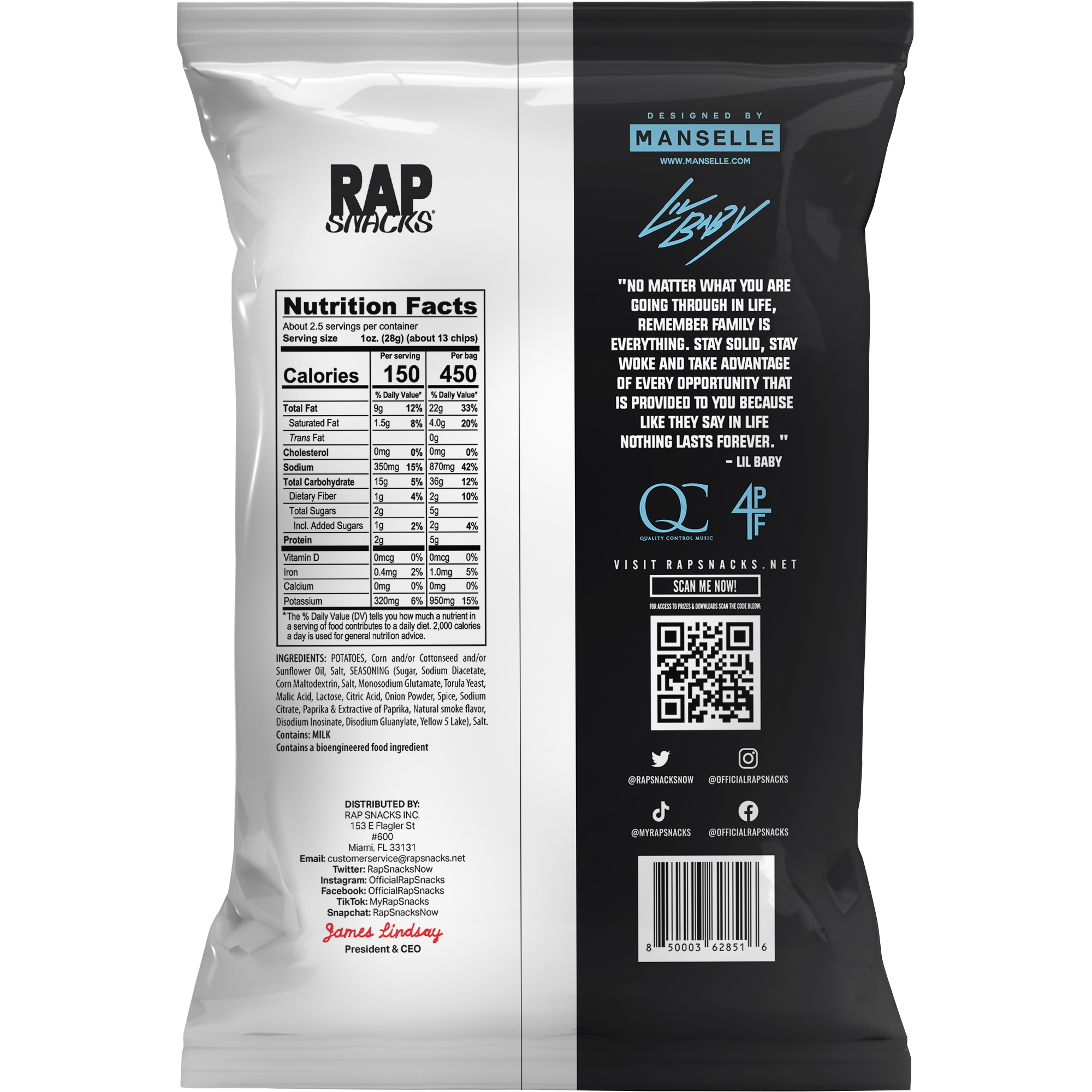 Rap Snacks - Wholesale Chips - Rap Snacks Lil Baby All In Potato Chips (2.5oz) (10-Pack)2