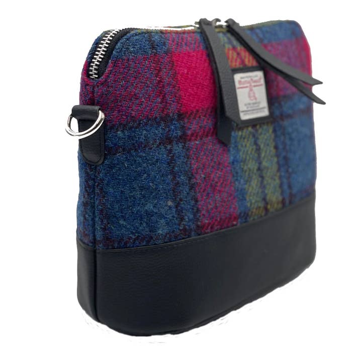 maccessori - Wholesale Shoulder Bag - Women's - Harris Tweed Square Shoulder Bag Blue/Pink Check