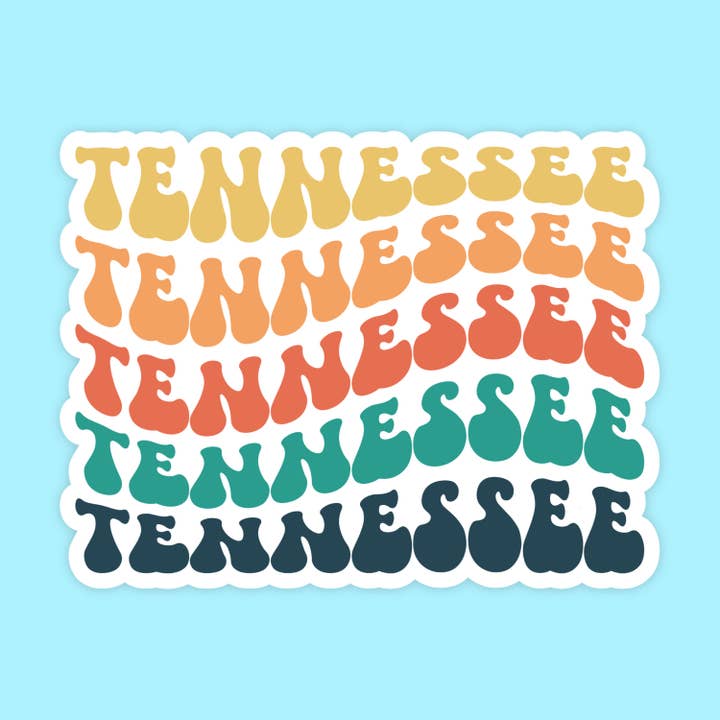 Autocollant nom Tennessee Retro State pour la vente par The State Stickers