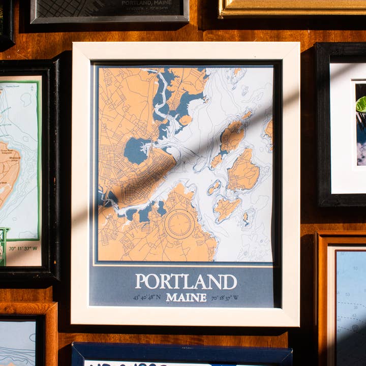 Carte artistique de Portland Maine Impression 11x14 pour la vente par Abby Clark Creative