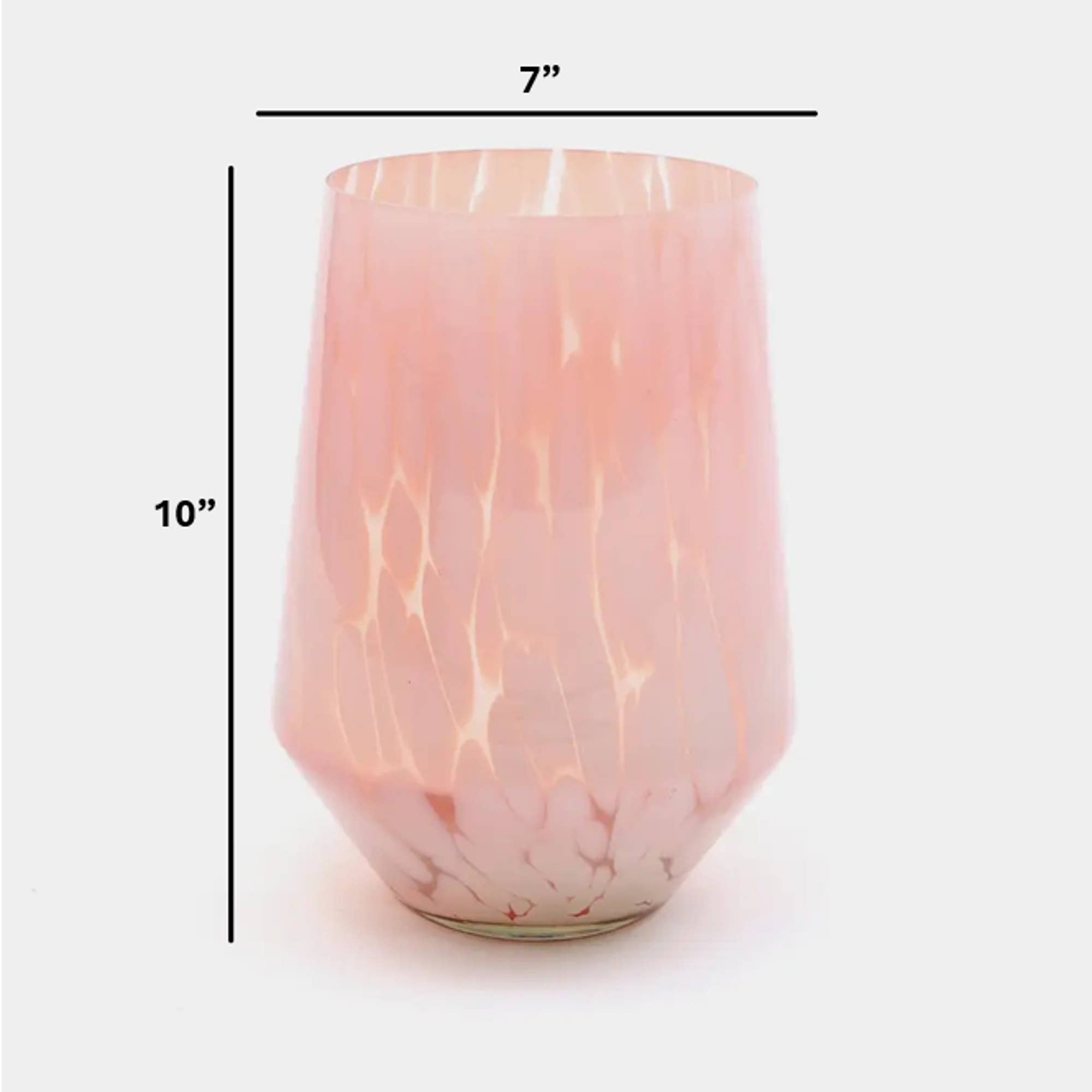 ExpoBazaar – wholesale Vase – Vase | White Splutter Hurricane Glass Vase | 7x7x10"5