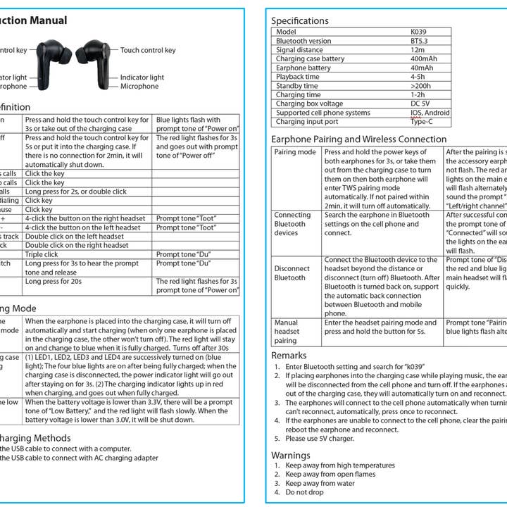 Novelty Brands - Wholesale Headphones - ROUGHNECK WIRELESS NOISE CANCELLING SMART EARBUDS 6/DISPLAY