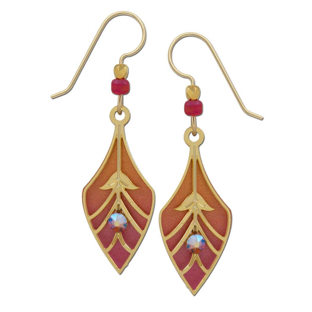 Left Hand Studios - Wholesale Dangle Earrings - GP Teardrop w/ Orange & Pink0