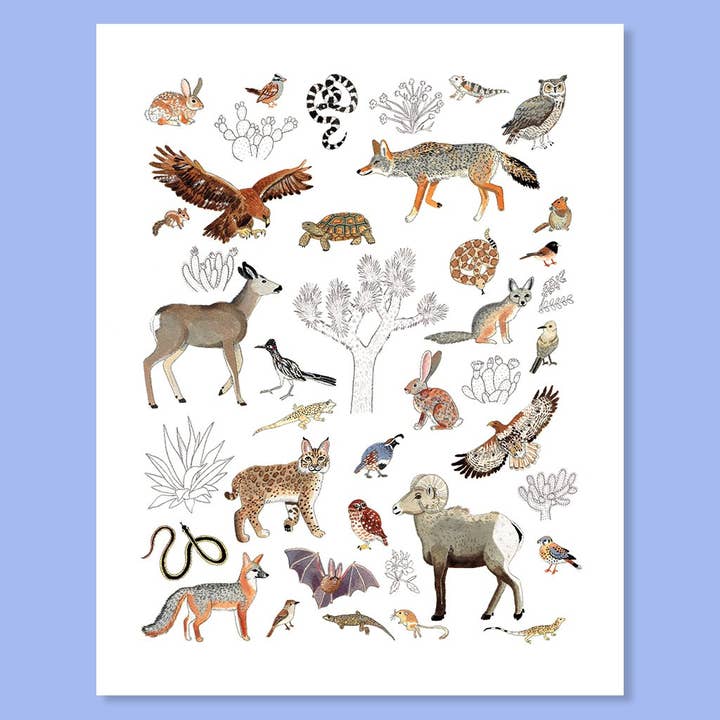 Party Mouse Studio - Wholesale Art Print - Joshua Tree Animalia Print2