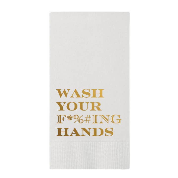Wash Your F*%#ING Hands Paper Guest Towels, Pack of 20 for wholesale by Sunshine Daisy LLC