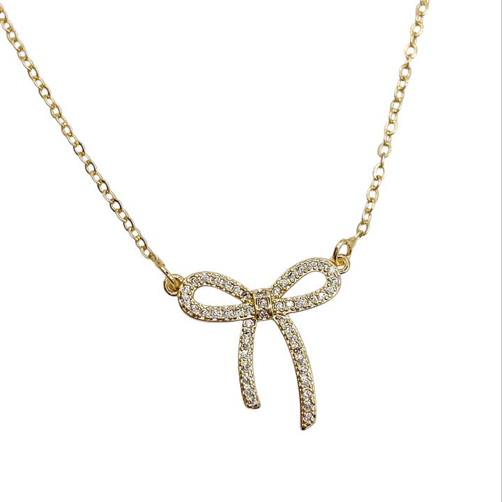 Bow necklace dainty jewelry gold necklace for wholesale by VB&CO Designs Handmade Jewelry