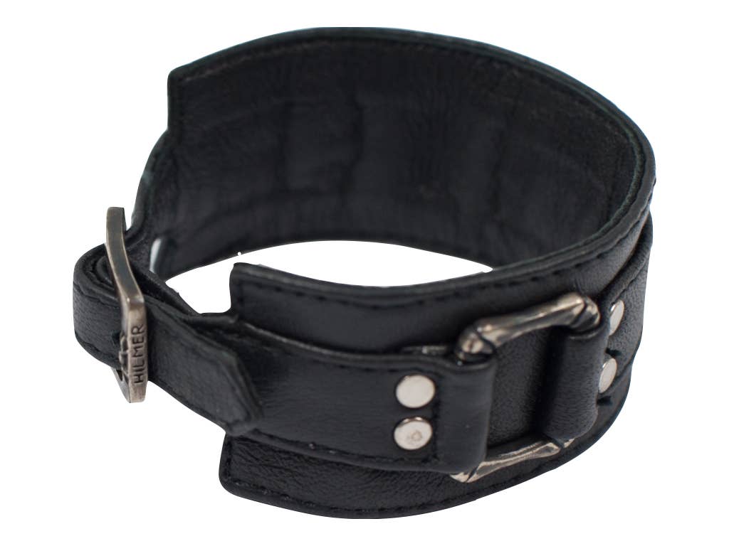 Jan Hilmer + Sparrow - Vente Bracelet manchette - Bracelet Anneau Carré - Bracelet en Cuir Noir3