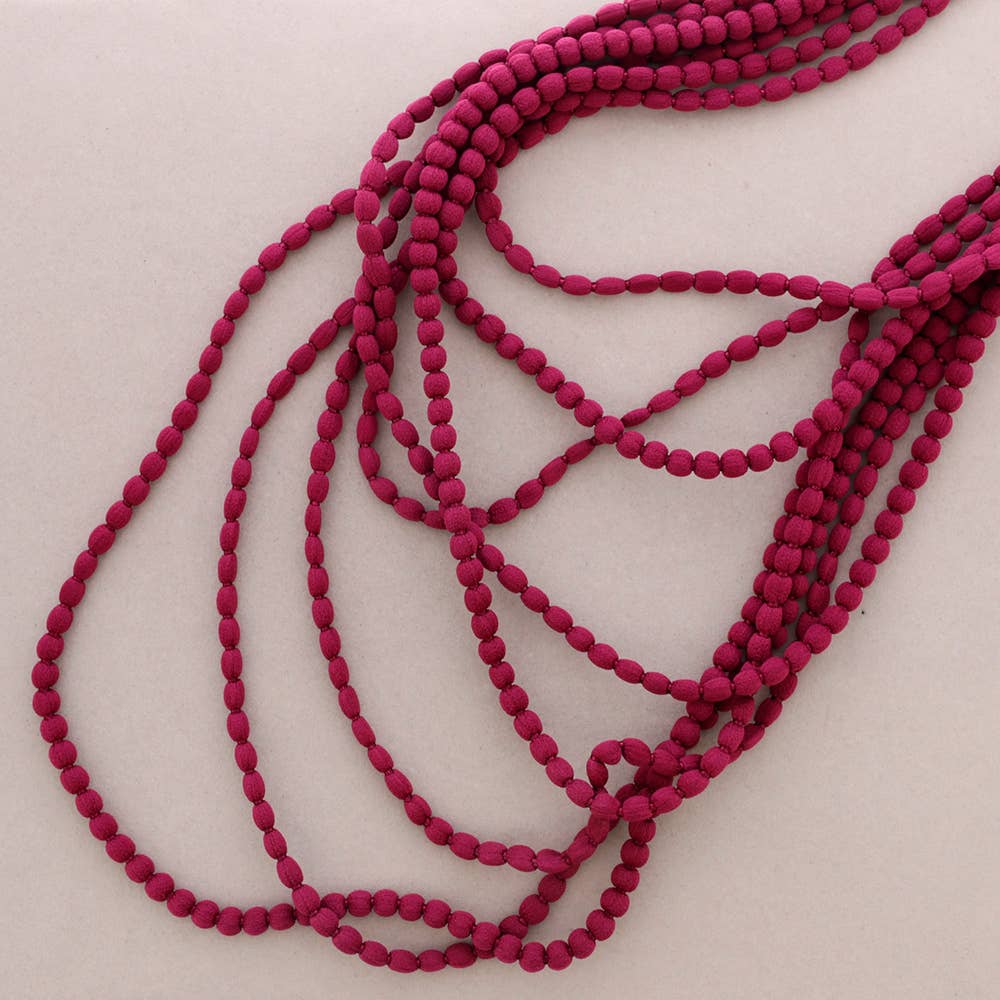 Sonata - Wholesale Beaded/Pearl Necklace - Multi Wool Bolitas Collar4