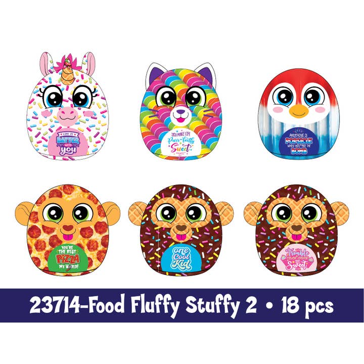 Novelty Closeout - Wholesale Stuffed/Plush Toy - Kids & Baby - Plush Fluffy Stuffy Pillow Food Assortment- 18/Pack