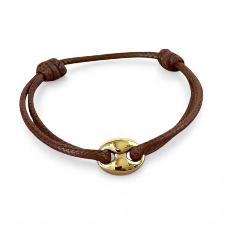 Coffee Bean Cord Bracelet for wholesale by Georgina Nicol