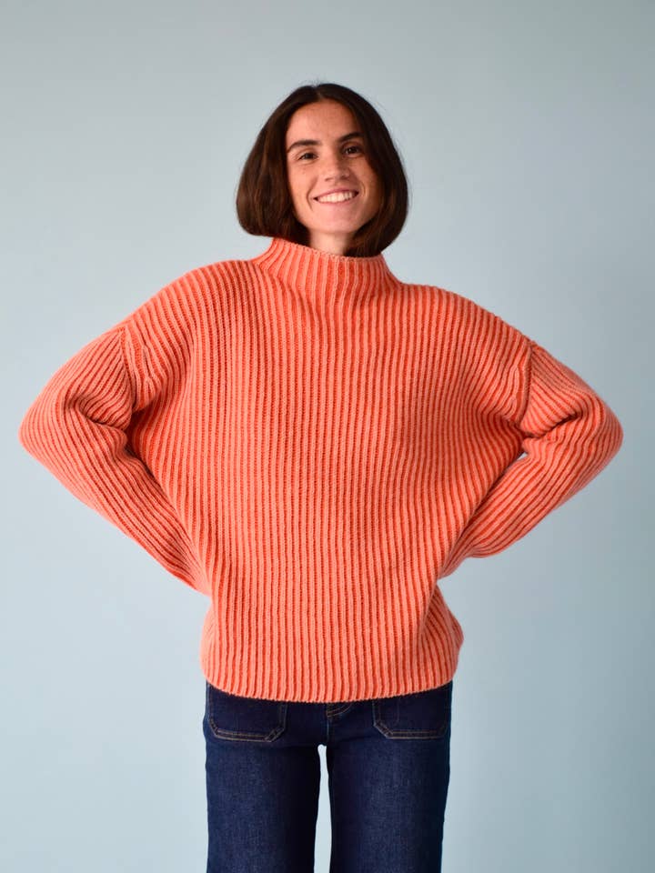 Jersey Rita Orange und Koralle für den Großhandel von MindTraveler