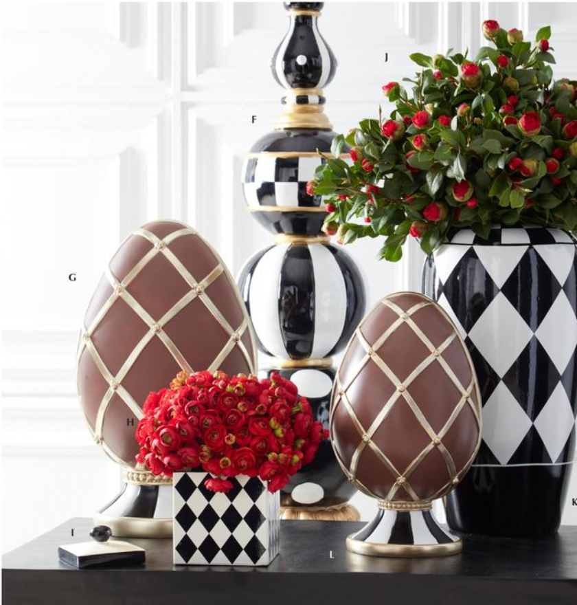 Dunn Deals - Wholesale Decorative Tabletop Object - 16.5" Royal Chocolate & Gold Resin Easter Egg1