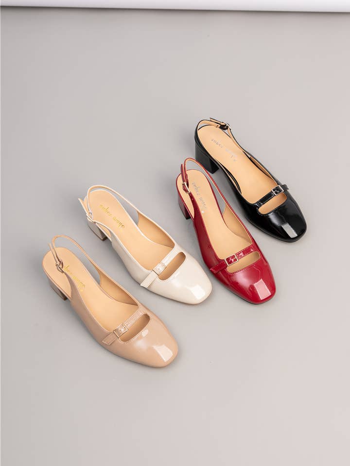 Babies vernieuwde slingback met hakken en bandje - 1474 voor wholesale door BELLE WOMEN | SUPER MODE