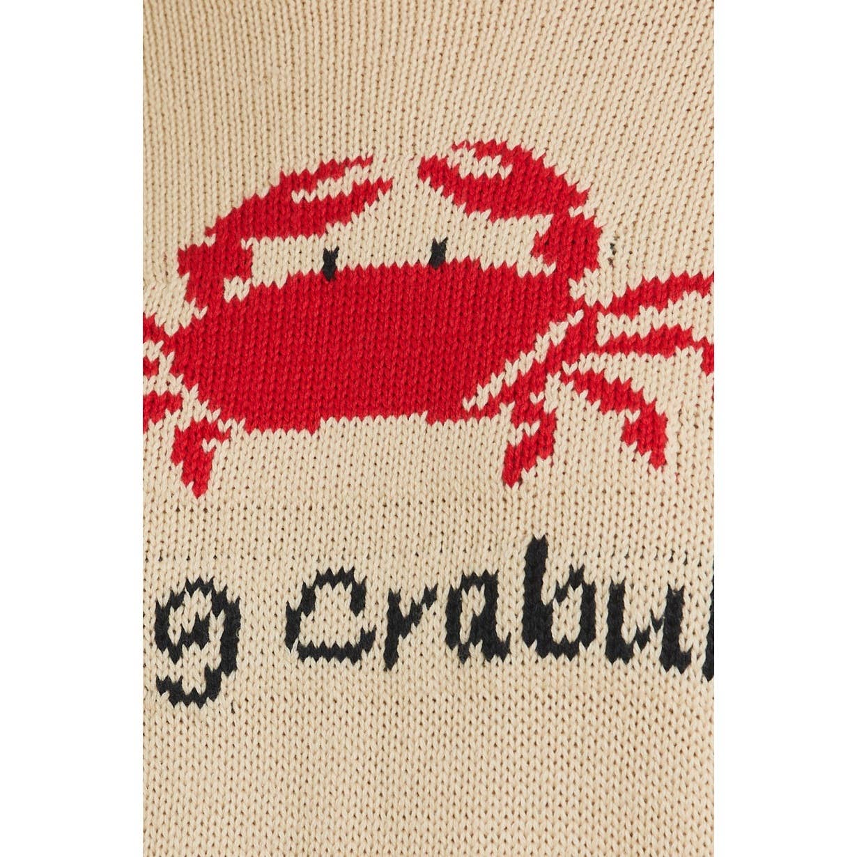 ELFENBEIN Gemütlicher Rundhals-Pullover mit Krabbenmotiv für den Großhandel auf Faire5