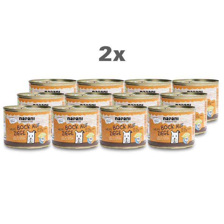 Menu pour chiens "Envie de chèvre" avec chèvre et quinoa 24 x 20 pour la vente par napani GmbH & Co. KG