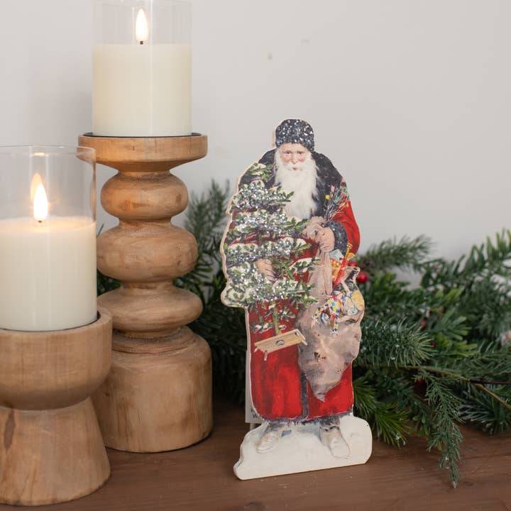 10" SNOWY SANTA W/ TOY BAG DUMMY BOARD for wholesale by Ragon House