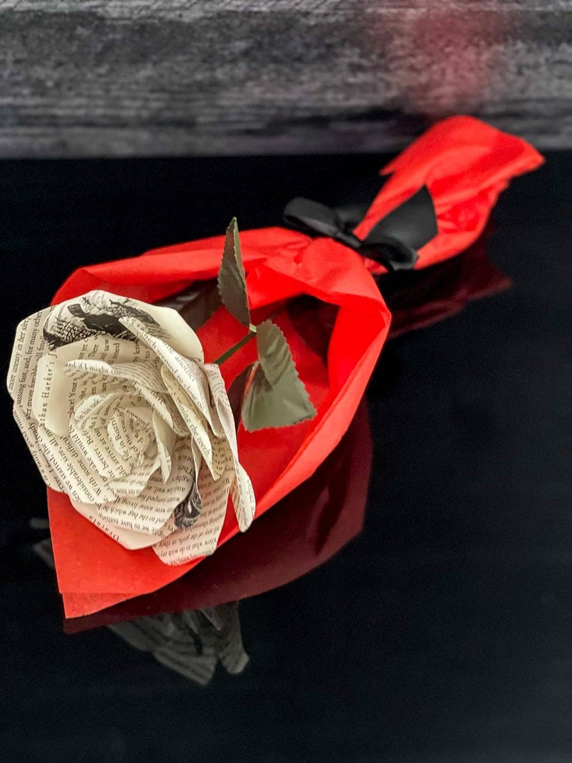 Literary Blooms – wholesale Artificial flowers – Handmade Dracula Paper Flowers–Roses made from Upcycled Book6