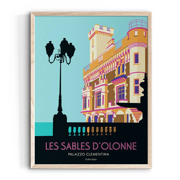 Affiche LES SABLES D'OLONNE Palazzo Clementina pour la vente par Le Beau Bazar